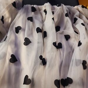 Midi hearts mesh skirt